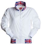Women unpadded jacket in nylon with drytech fabric; collar, cuffs and waist in rib with flag colors. White with Italy flag PAUNITEDLADY.BIUK